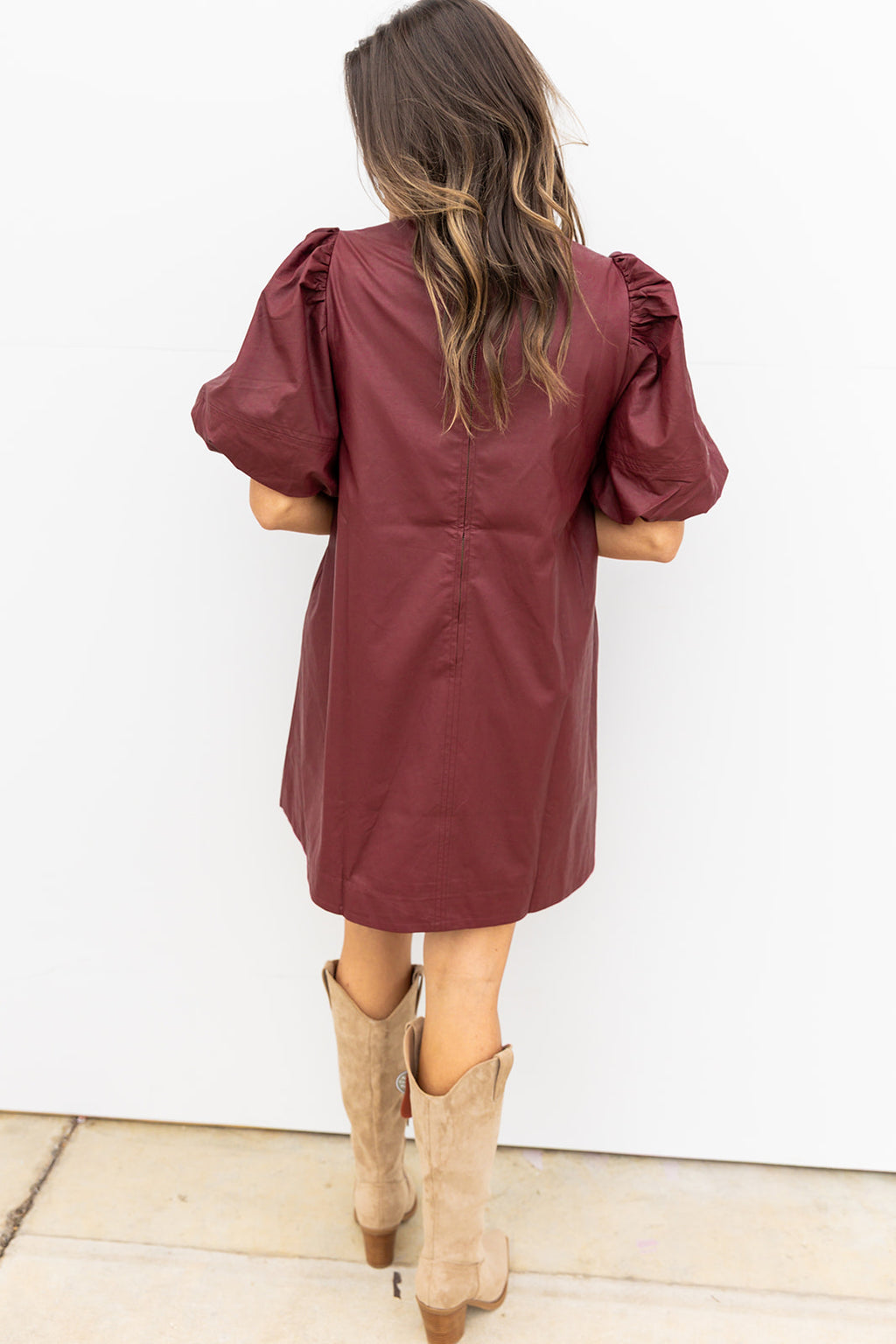 Merlot Faux Leather Dress