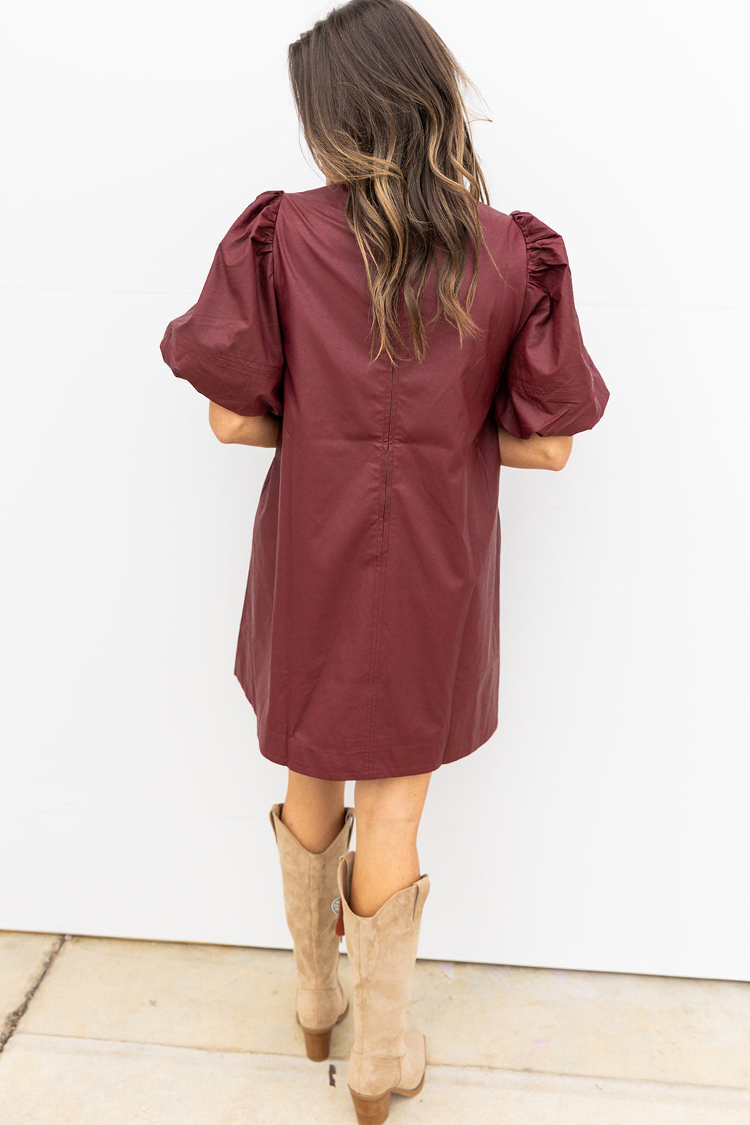 Merlot Faux Leather Dress