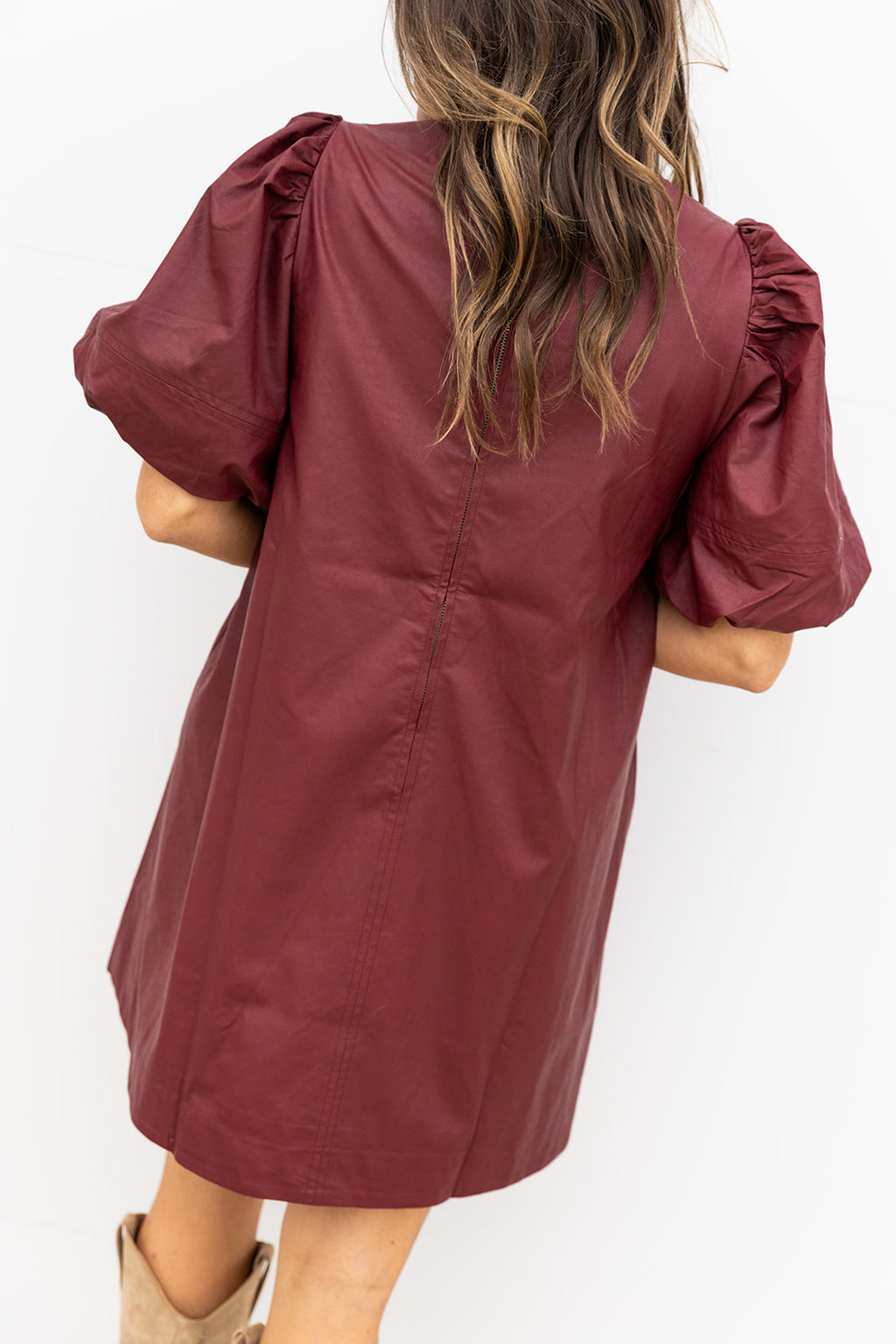 Merlot Faux Leather Dress
