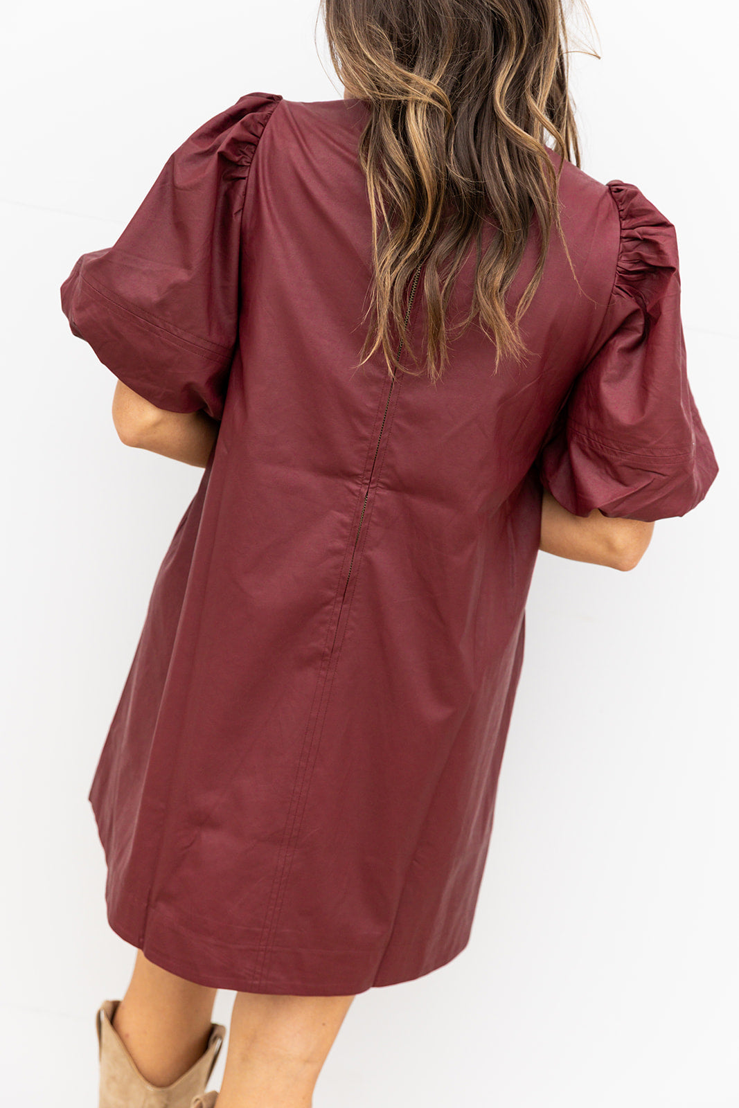Merlot Faux Leather Dress