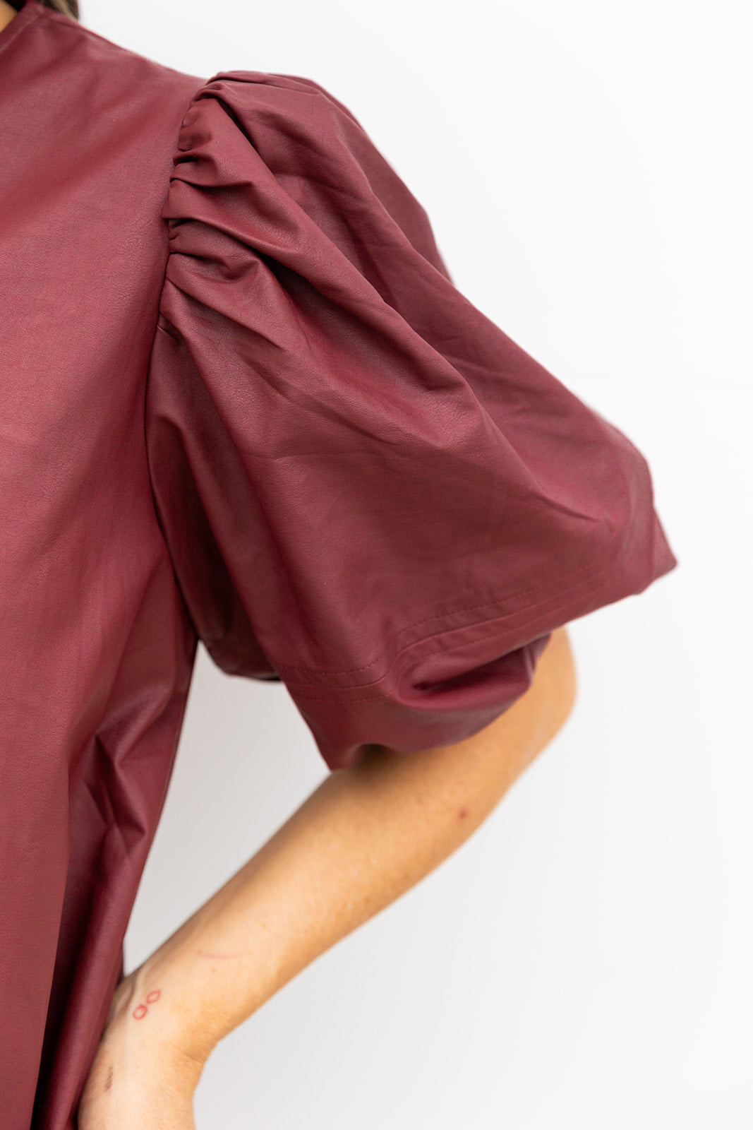 Merlot Faux Leather Dress