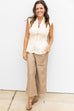 Ideal Date Smocked Top- Ecru