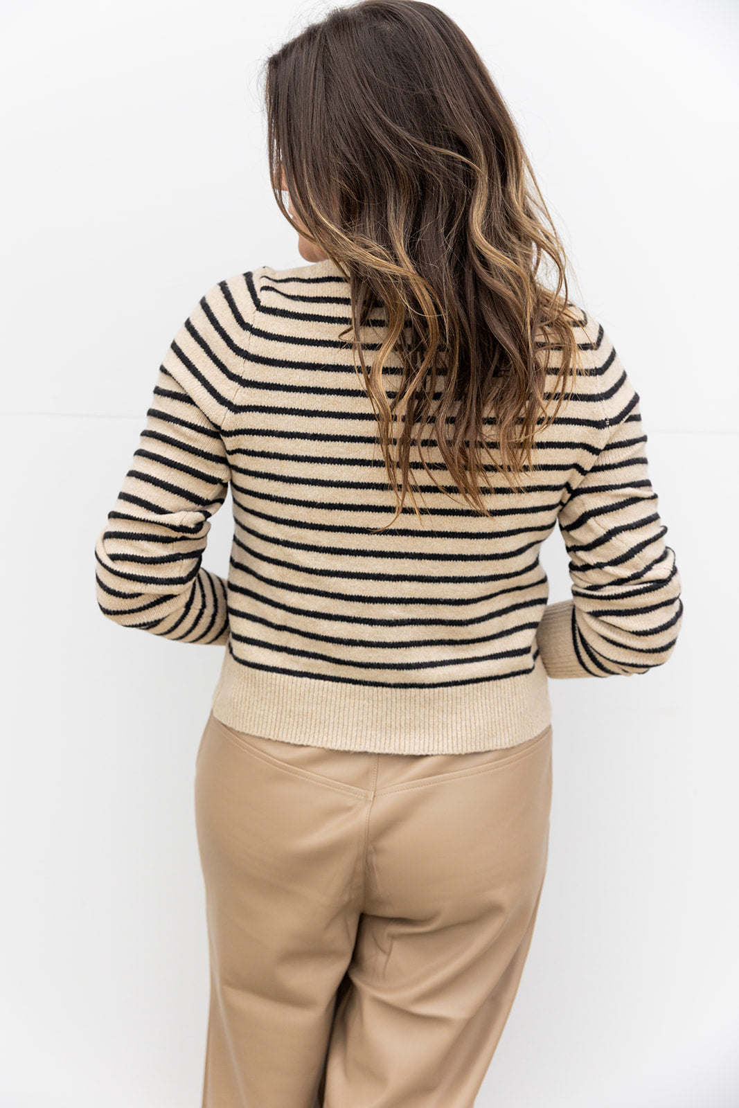 Flirty striped cardigan - Khaki