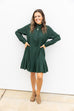 Pleated Hem Dress - Hunter Green