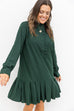 Pleated Hem Dress - Hunter Green