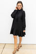 Pleated Hem Dress - Black