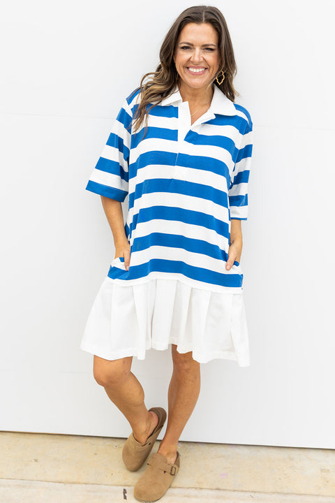 Royal Stripes Tshirt Dress