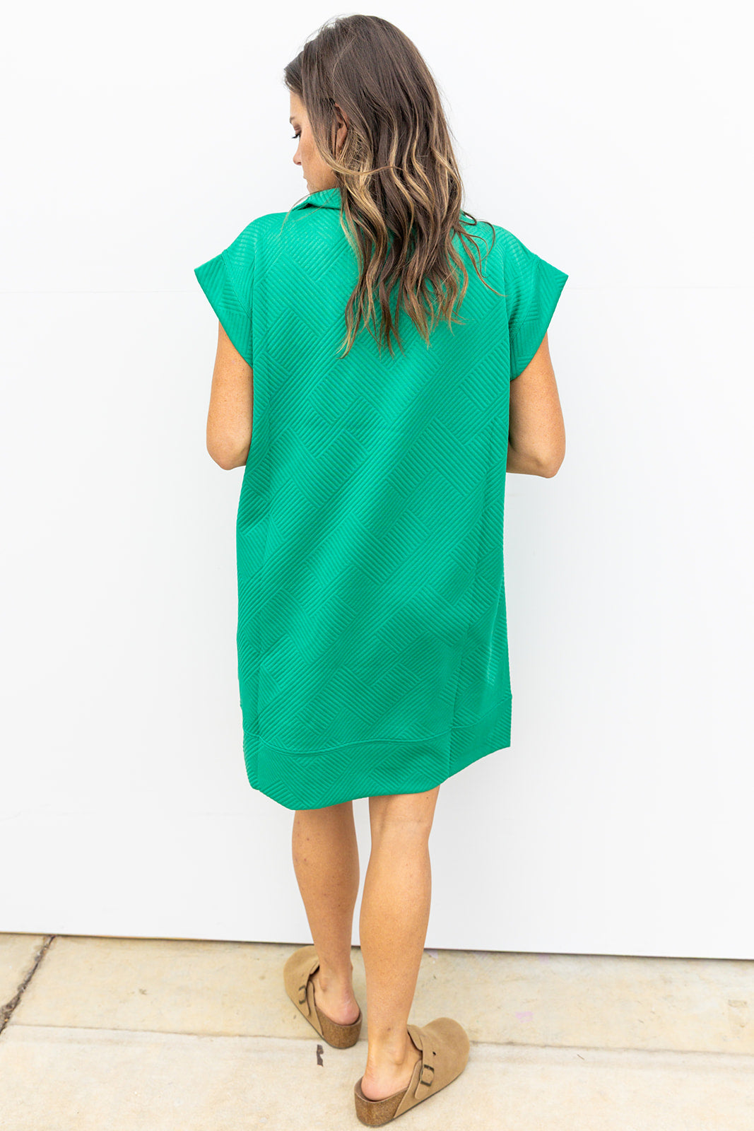 Daily Errands Quilted Dress - Kelly Green