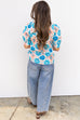 Hard To Forget Blouse - Coral / Blue