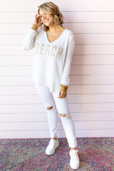 Beach Sweater - White