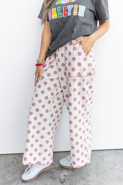 Dotty Darling Pants-Pink