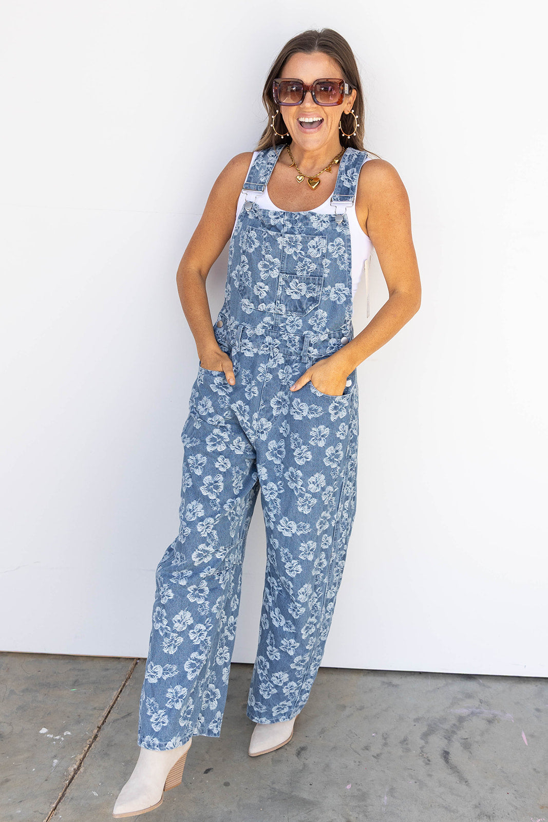 Fab Floral Denim Overalls