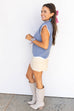 Darling Denim Blue Sleeveless Sweater