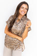 Leopard Office Hours Blouse - Gold