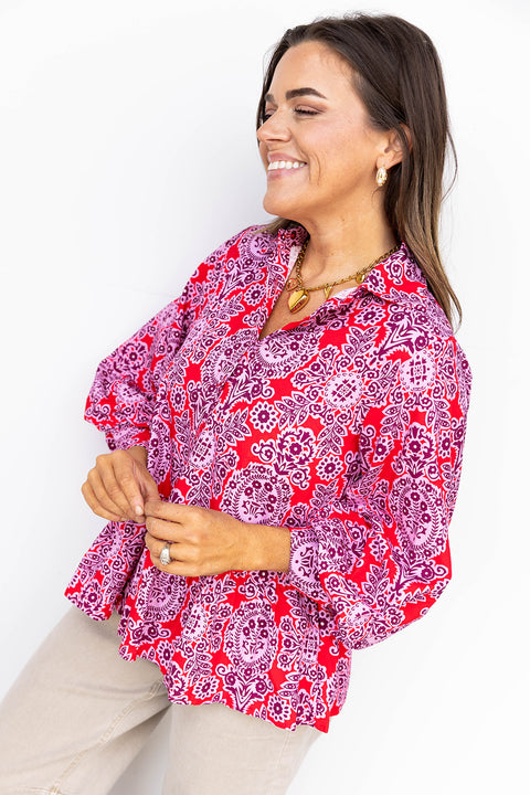 Paisly Pop Blouse