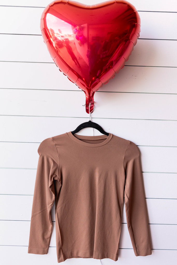 Kenzie Crewneck Long Sleeve- Coffee