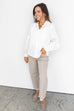 Right by the Ruffles Button Down Top- White