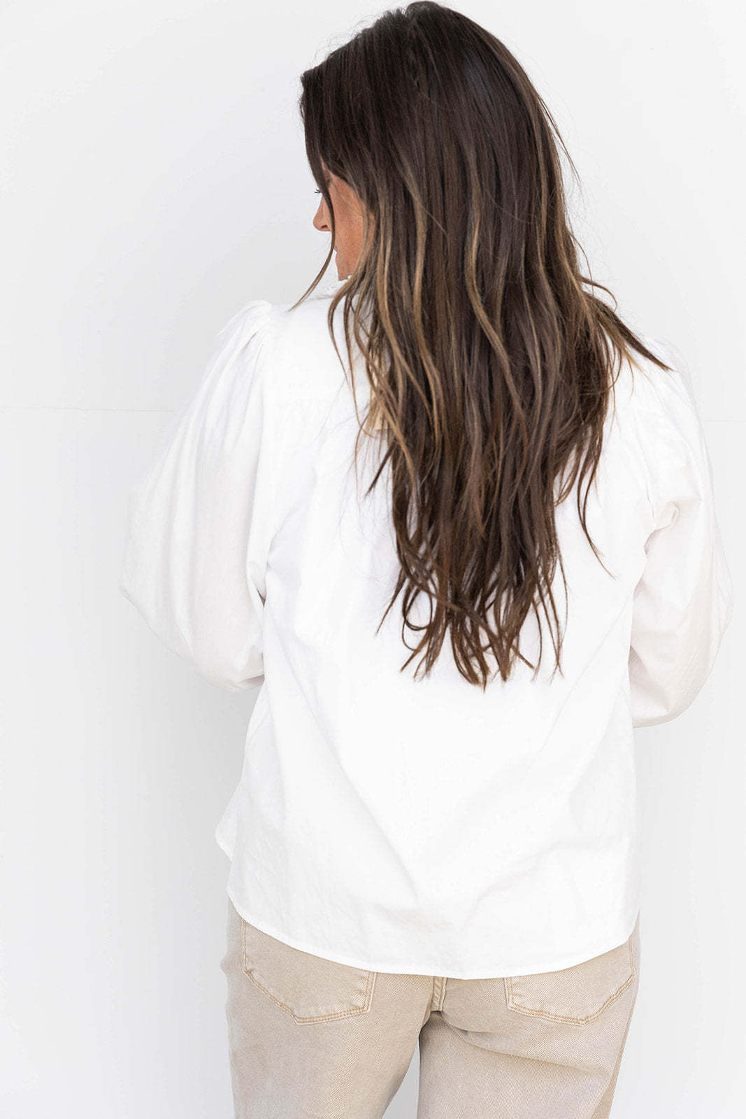 Right by the Ruffles Button Down- White