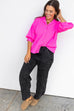 Crinkled Up Top- Pink