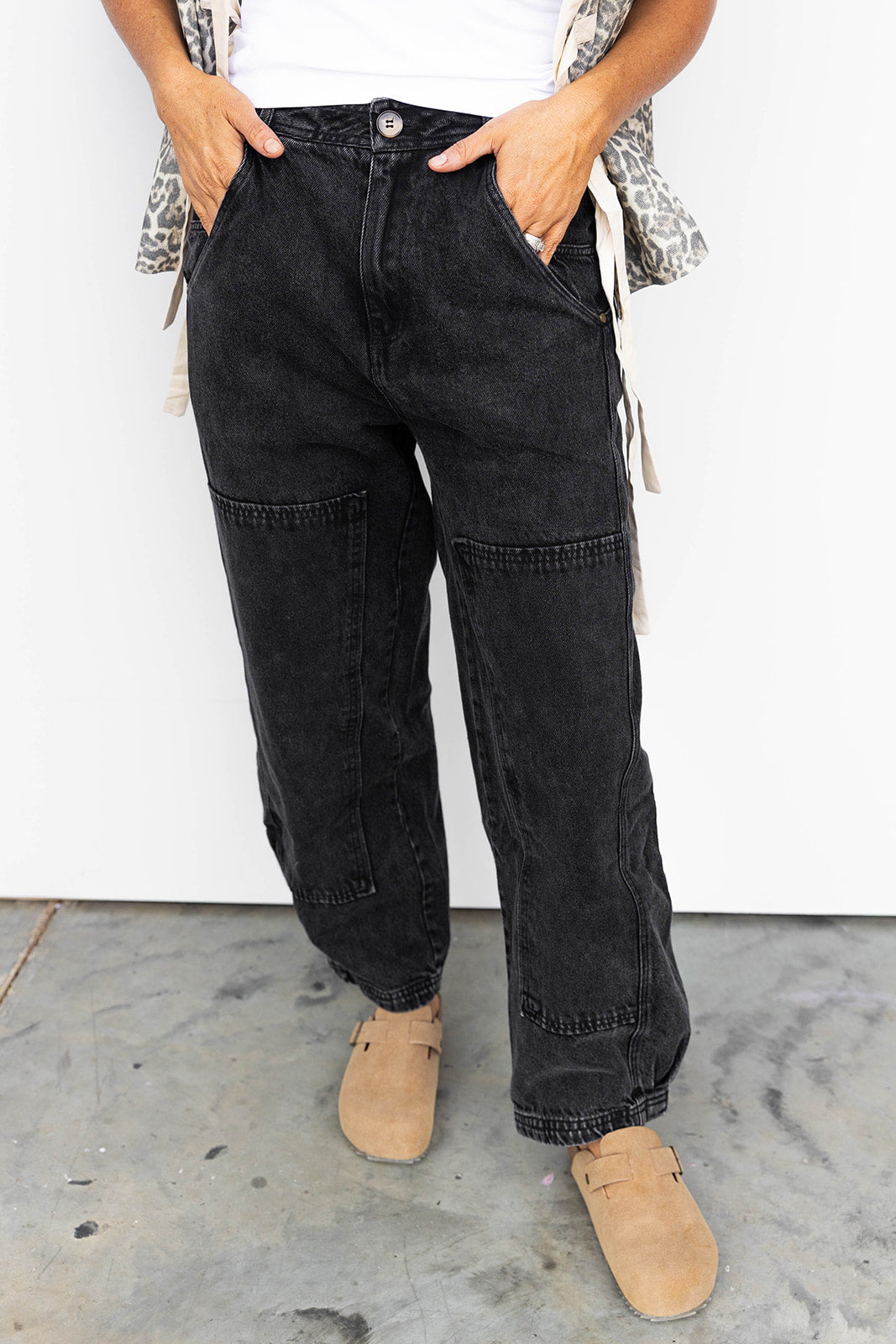 Vintage Wash Black Barrel Denim