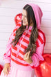 Candy Stripe Hoodie - Red/Pink