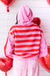 Candy Stripe Hoodie - Red/Pink