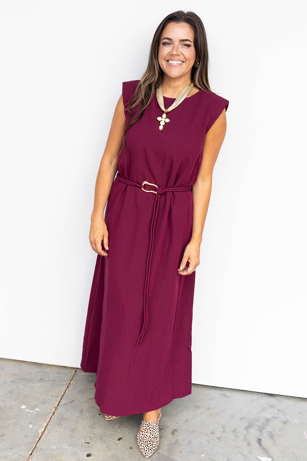 Just for tonight midi Dress -Maroon