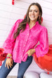 Poppy Petals Blouse - Hot Pink