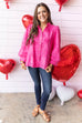 Poppy Petals Blouse - Hot Pink