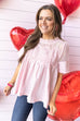 Up Town Chic Blouse- Baby Pink