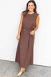 Just for tonight midi Dress -Brown