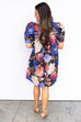 Dark Fall Florals Mini Dress - Black
