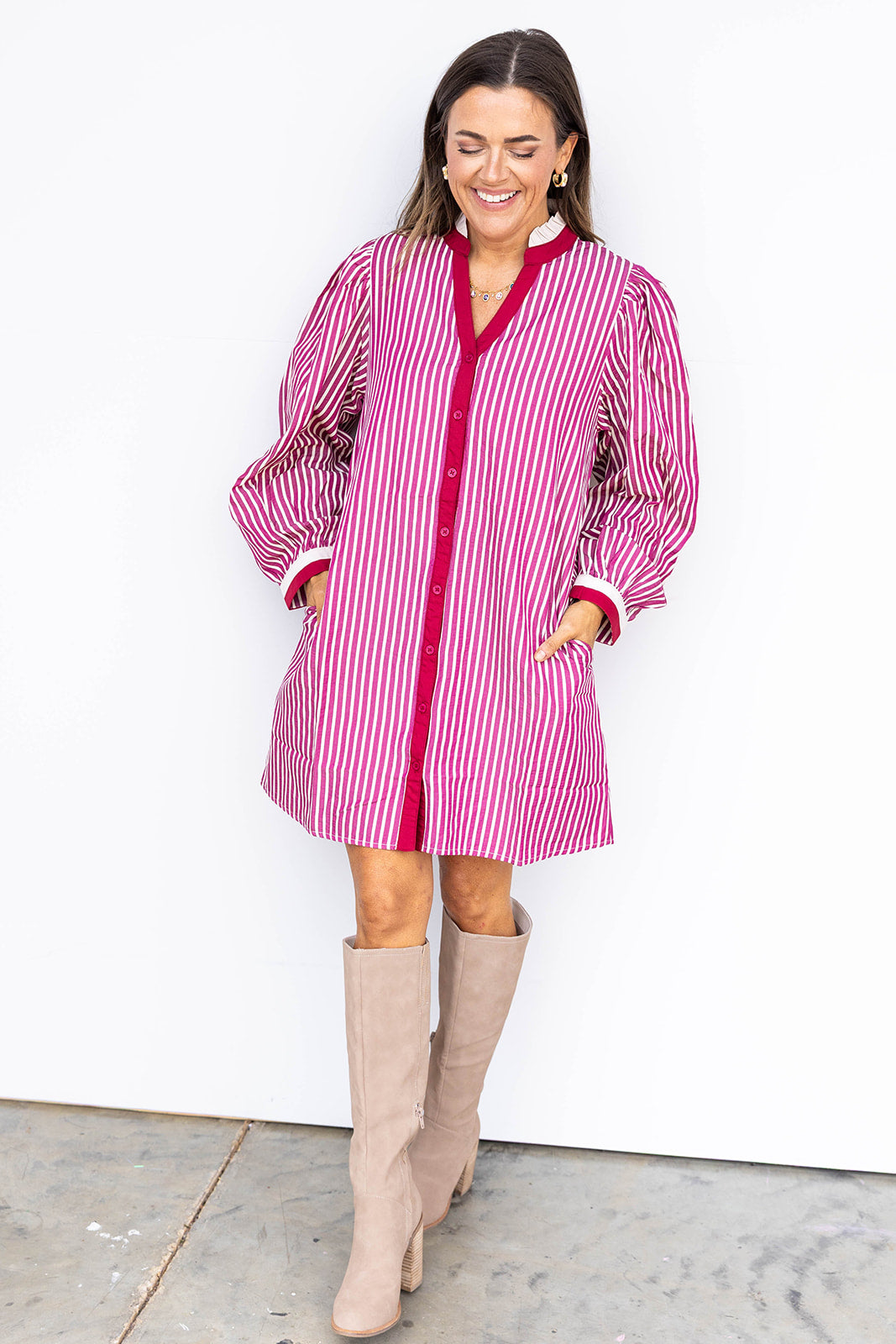 Classic Fall Stripes - Magenta
