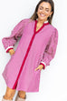 Classic Fall Stripes Dress - Magenta