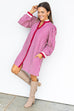 Classic Fall Stripes Dress - Magenta