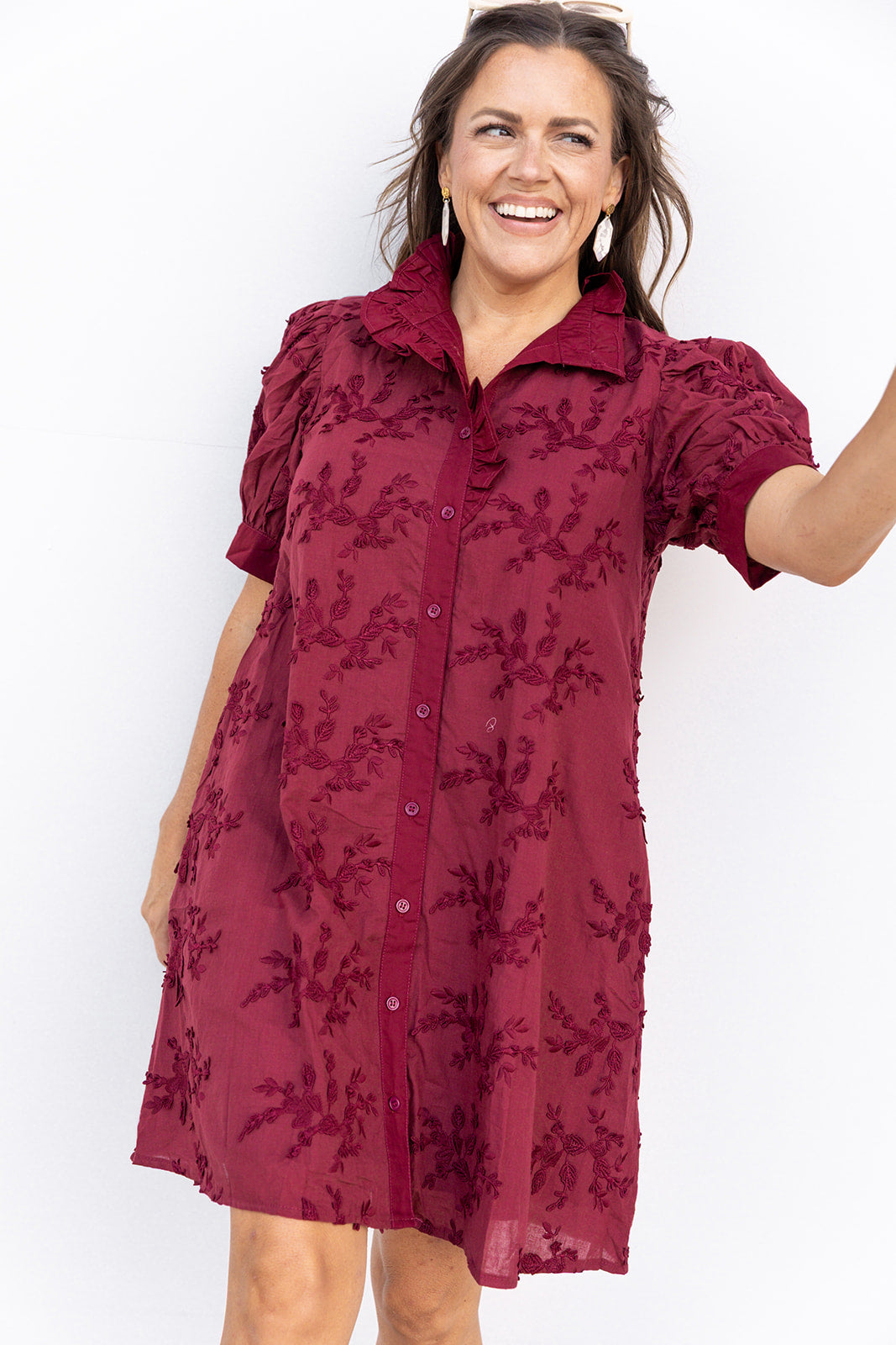 HIgh Horse Lace Dress - Maroon