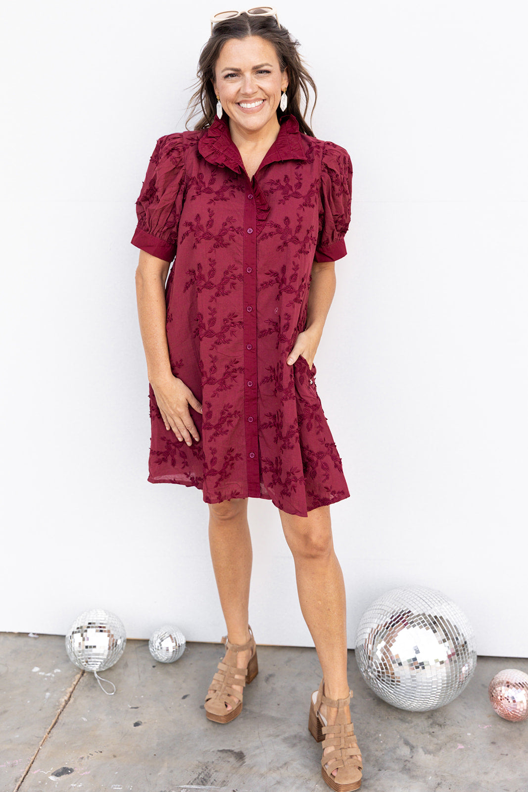HIgh Horse Lace Dress - Maroon