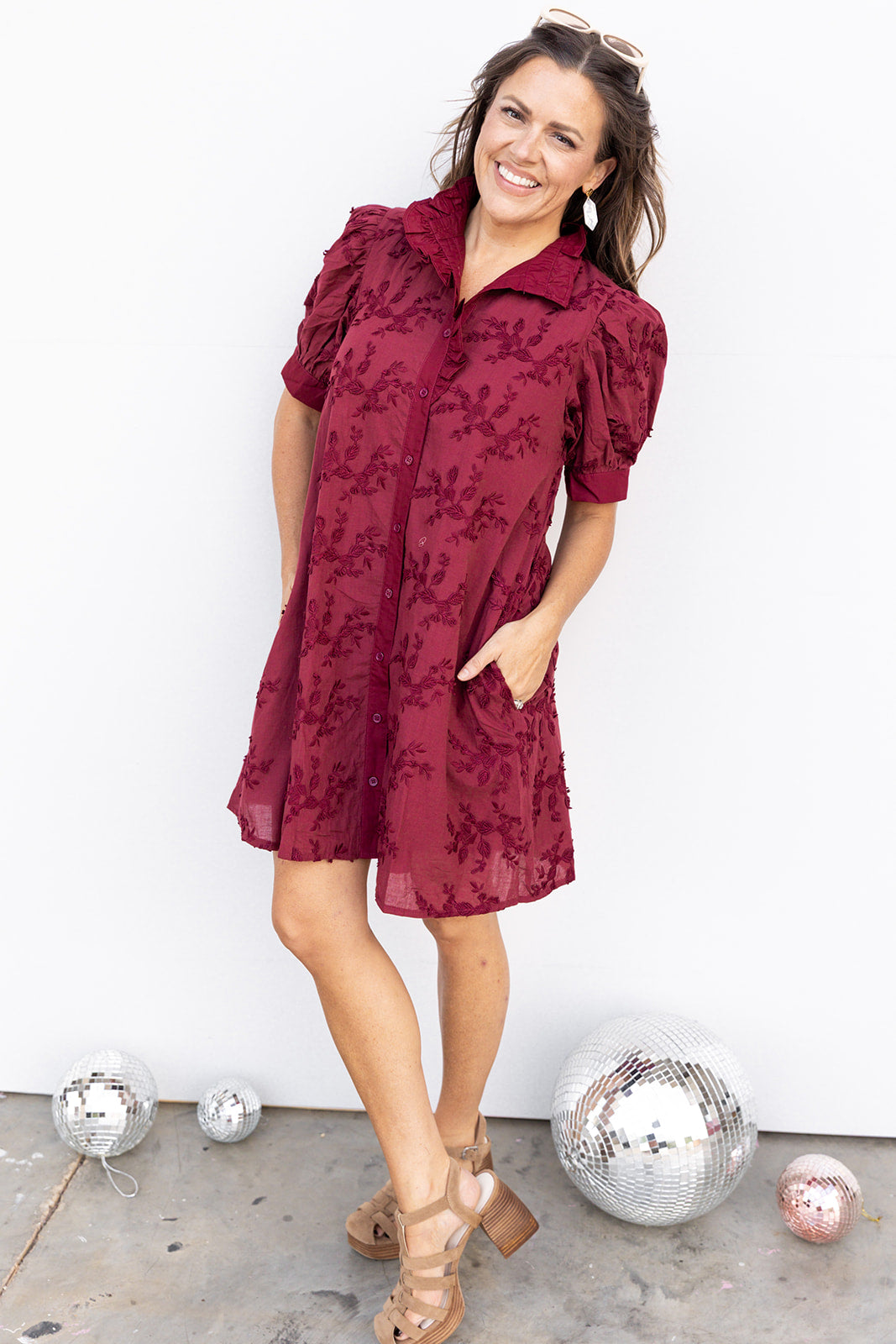 HIgh Horse Lace Dress - Maroon