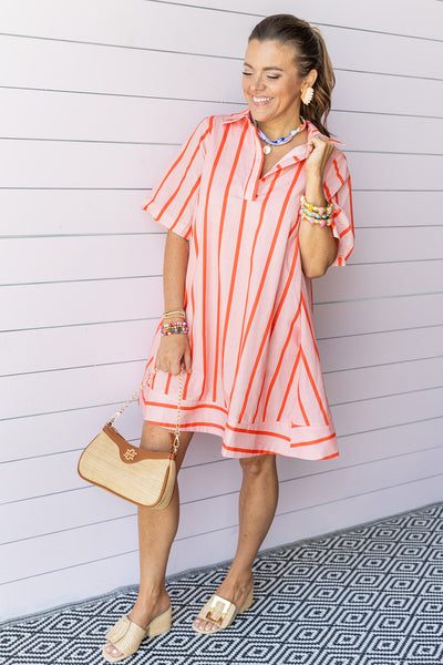 Sunset Sway Dress - Coral