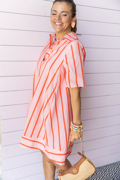 Sunset Sway Dress - Coral