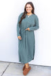 Garden Cinch Maxi Dress * DB * - Gray Green