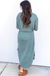 Garden Cinch Maxi Dress * DB * - Gray Green