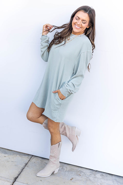 Luxe Lounge Dress - Sage Green *DB*