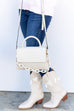 Anne Pleated Crossbody w/ Chain Accent: Off White