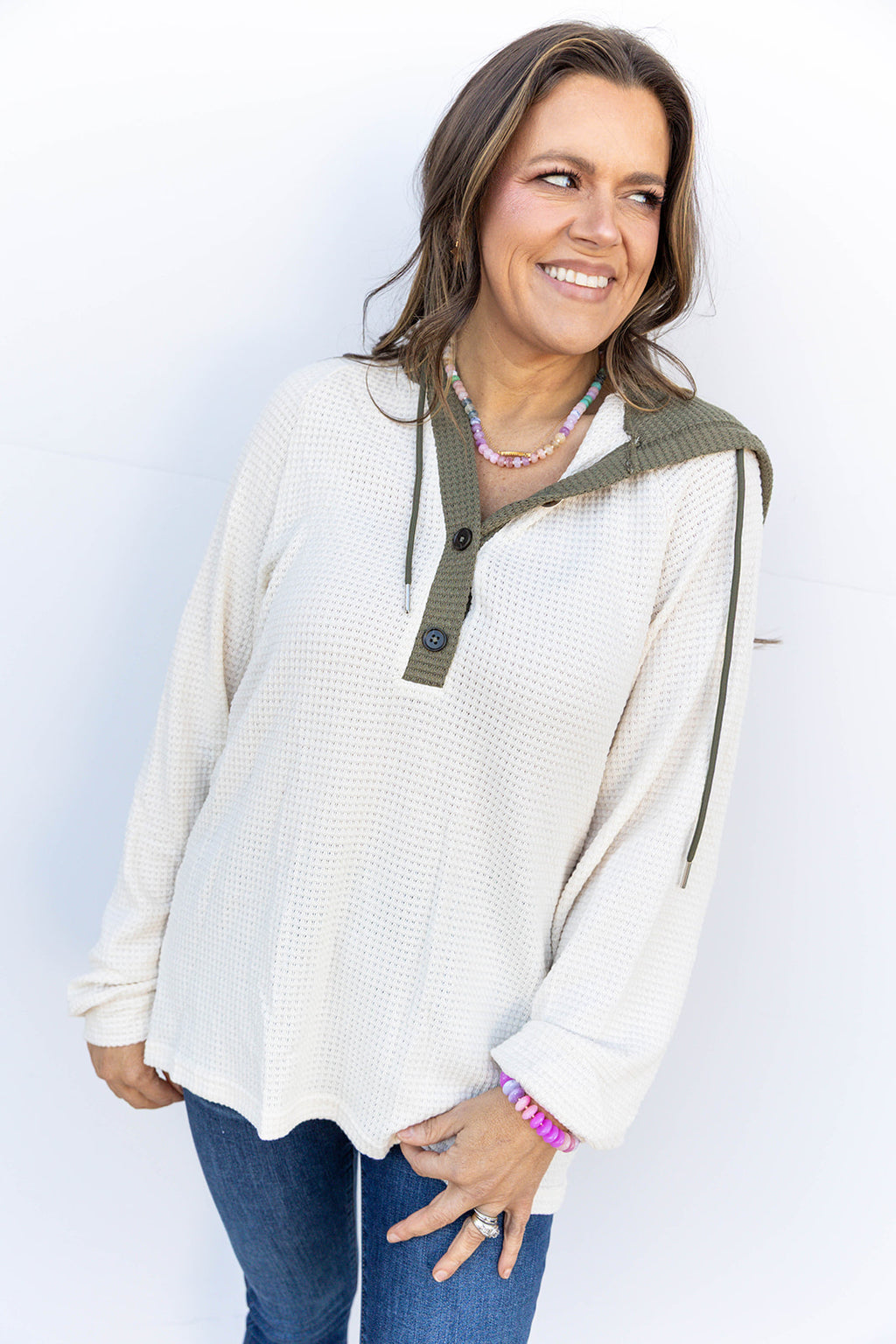 Snowbound Waffle Knit Top - White