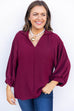 In The City Blouse- Wine