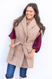 Wrapped Up Puffer Vest - Taupe