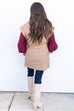 Wrapped Up Puffer Vest - Taupe