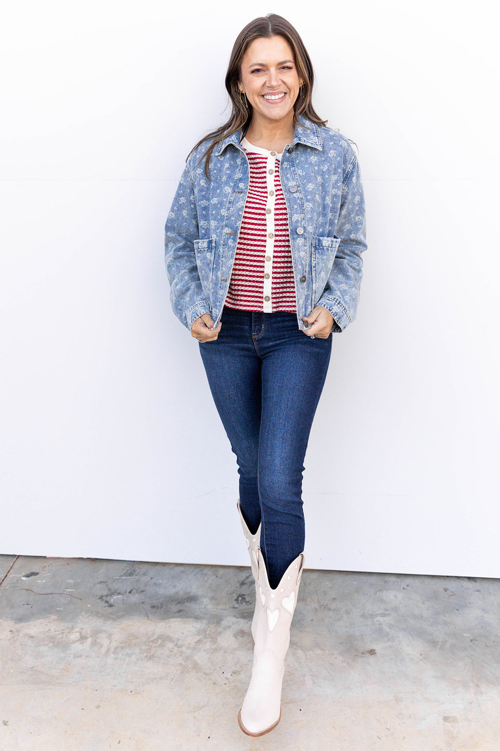 Flower Child Denim Jacket - Denim