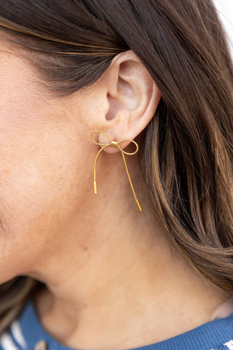 Ophelia Bow Studs - Gold